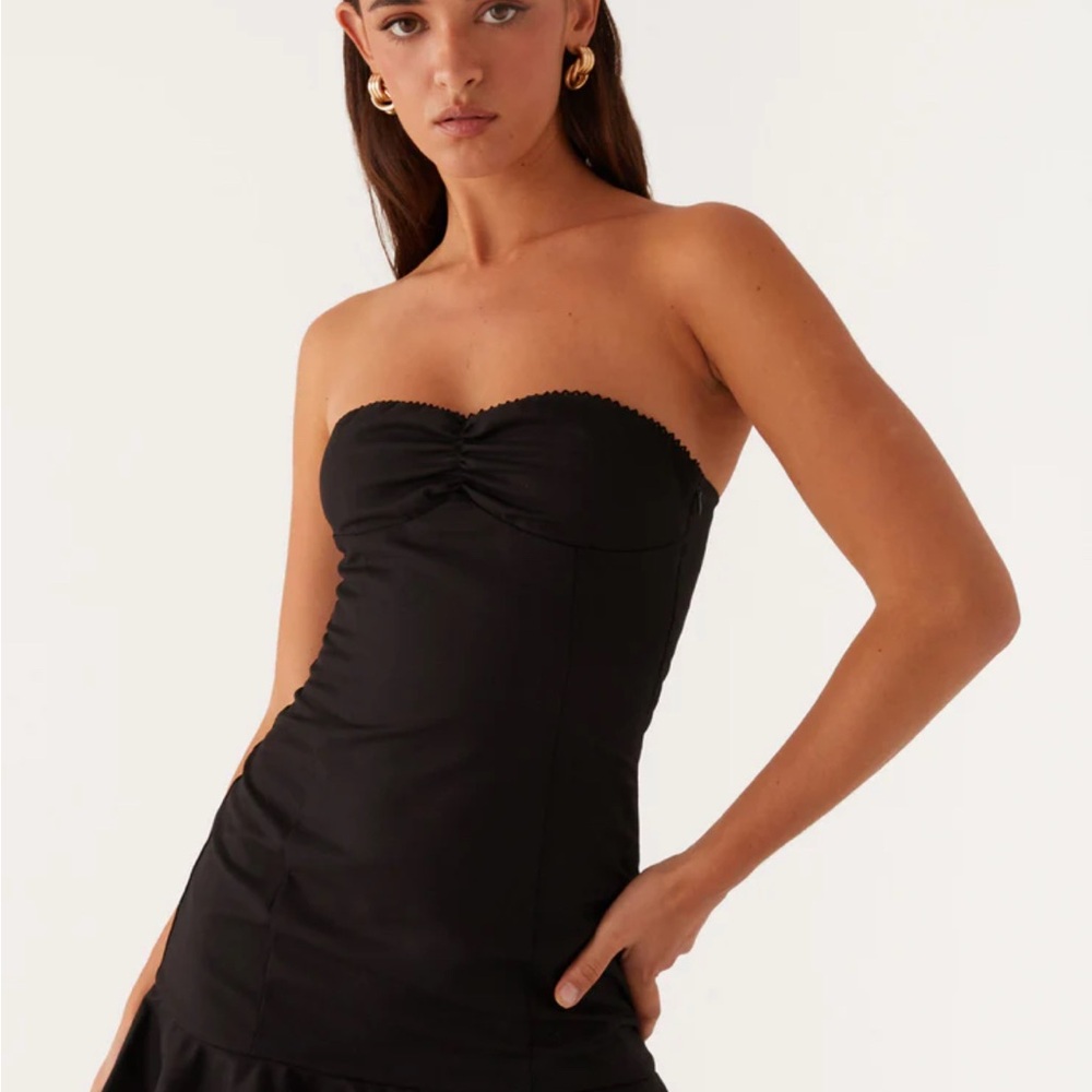 Peppermayo Black strapless mini dress